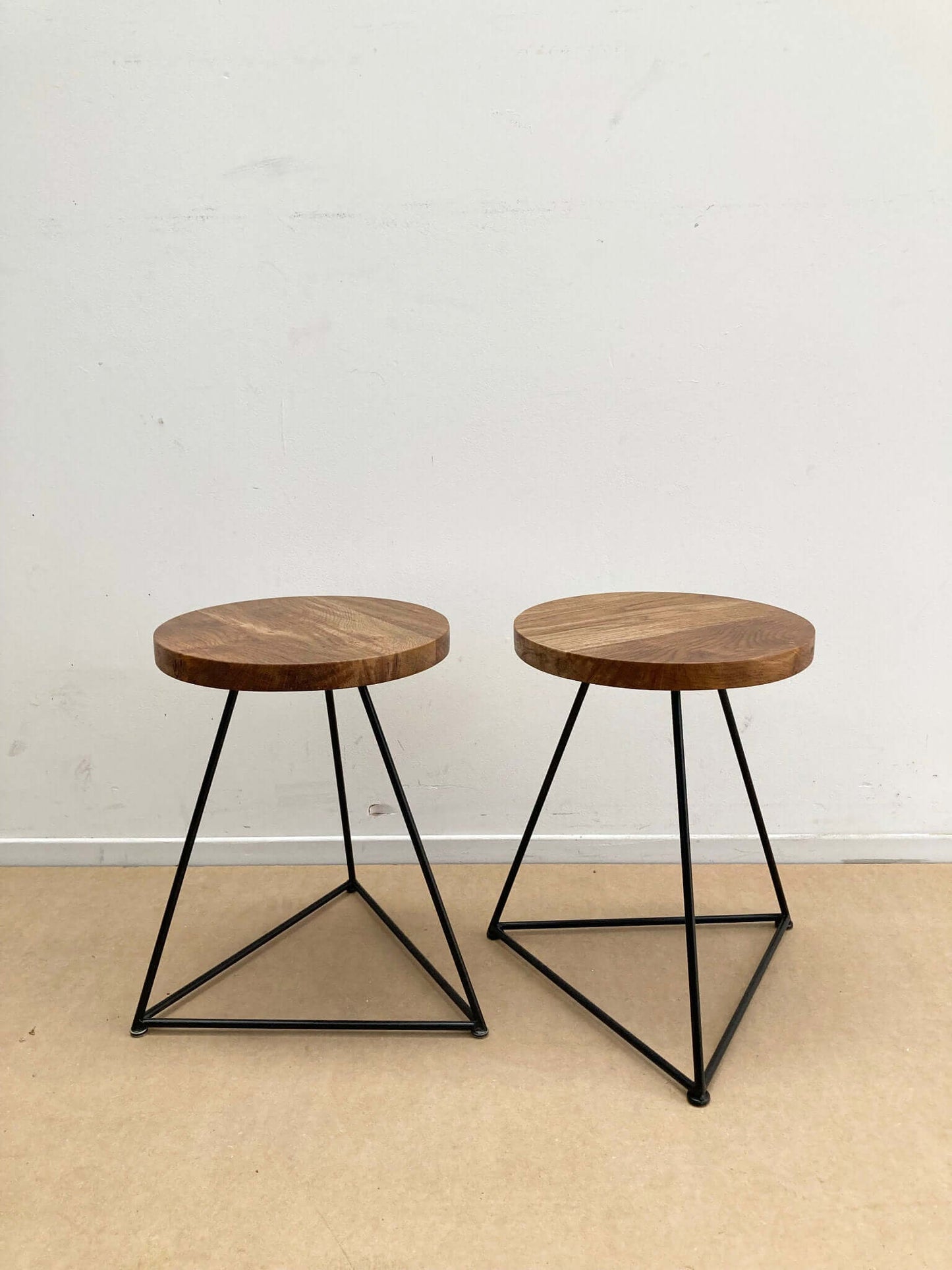 Hardwood stool with optional base.